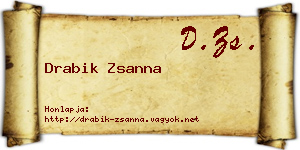 Drabik Zsanna névjegykártya